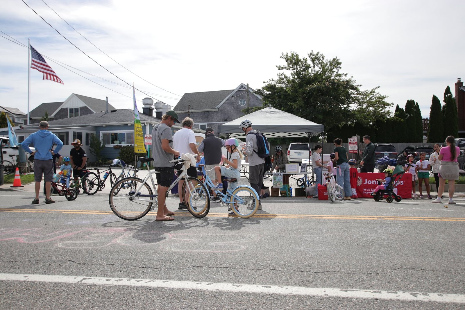 Neighbors and families gathered on Park Avenue for the Bike & Stroll