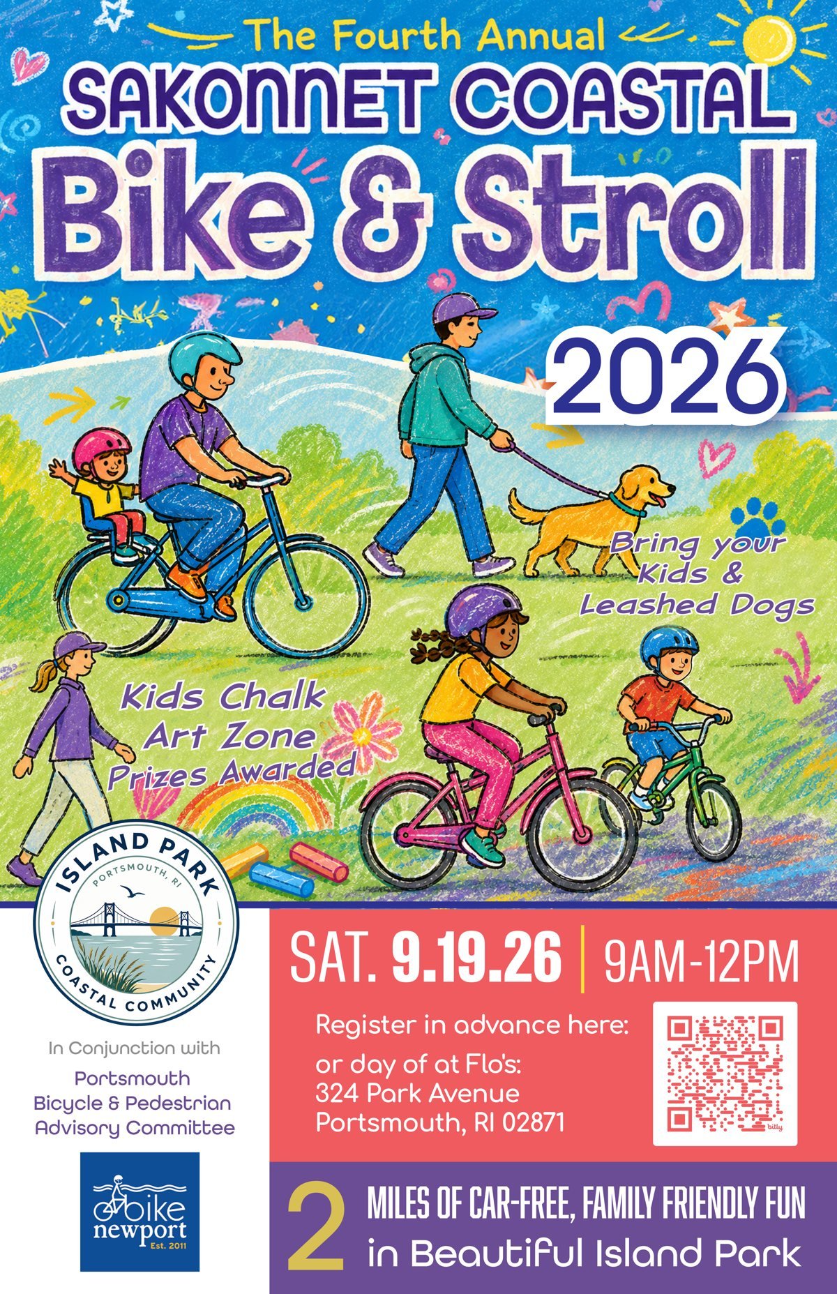 Official poster for the fourth annual Sakonnet Coastal Bike & Stroll